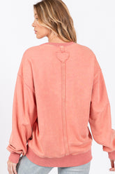 SAGE + FIG LOVE Path Applique Drop Shoulder Sweatshirt - Cozy & Stylish Loungewear
